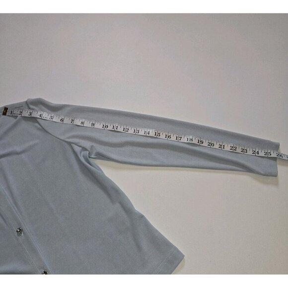 JS COLLECTIONS Size 8 Light Blue Full Length Gown Cardigan Dress Tulle MOTB Max - Picture 7 of 16